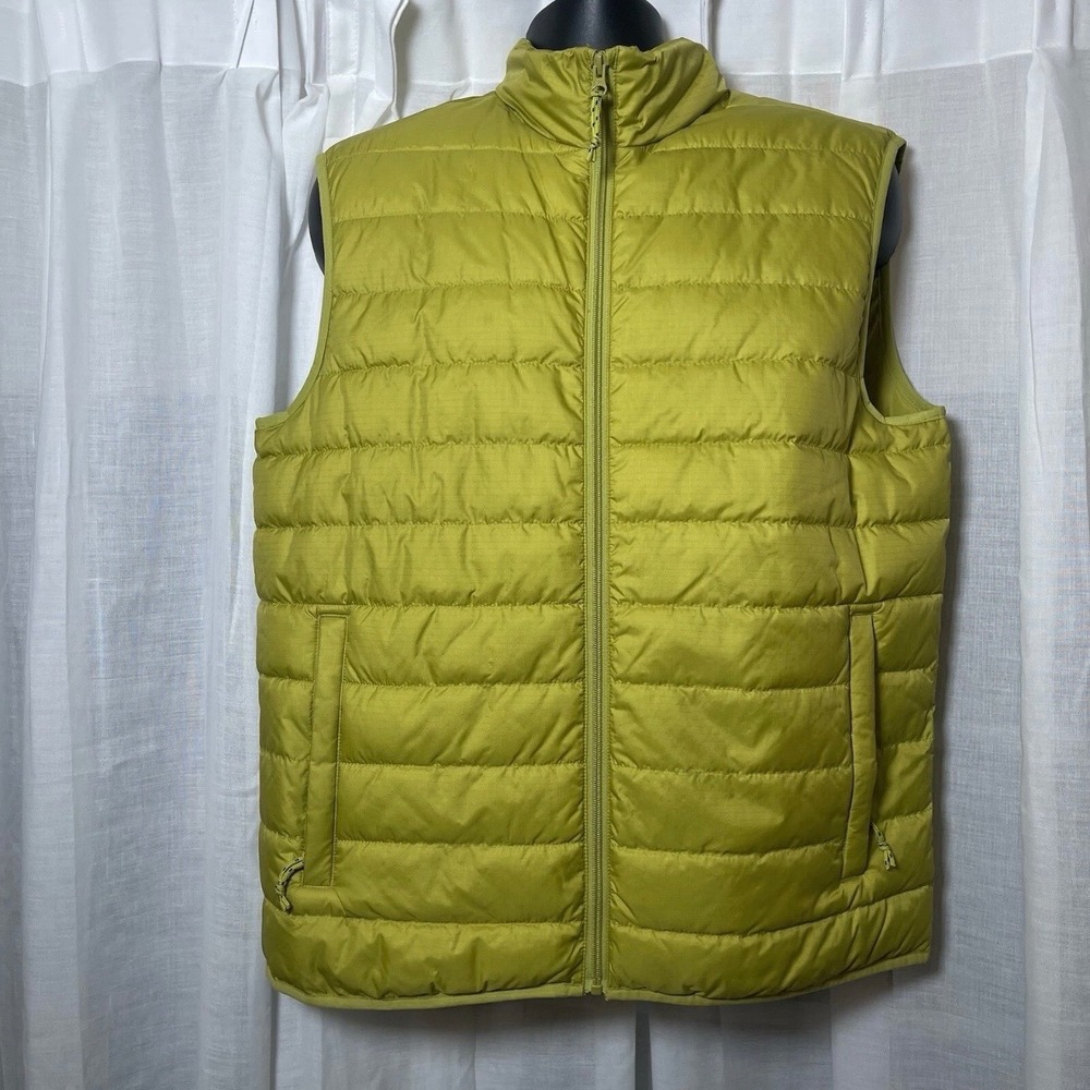 Old Navy Puffer Vest Mens L Narrow Channel Nylon Kermit Green Solid 144498-00